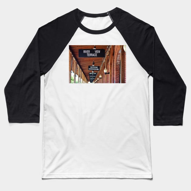 Coastline Building Baseball T-Shirt by Cynthia48